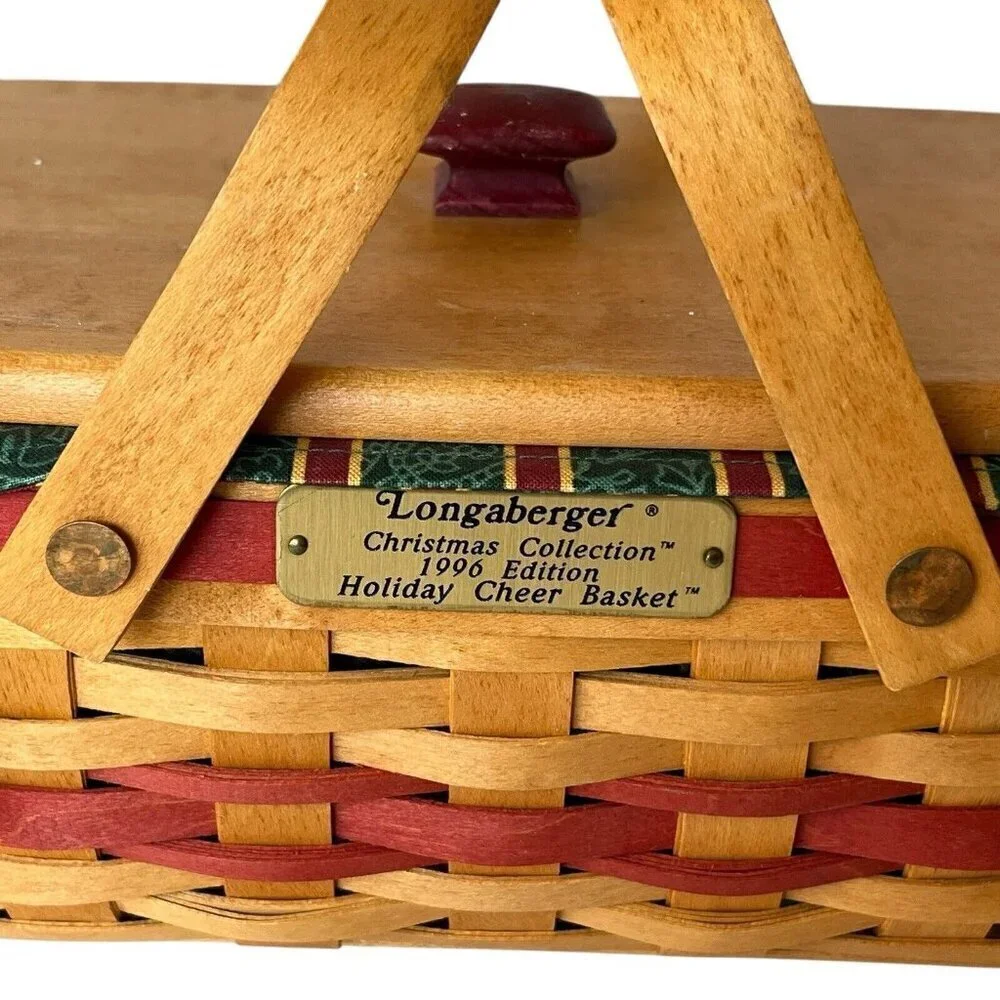 Longaberger Holiday Cheer Basket Christmas Collection 1996 Edition w/ Lid/Insert